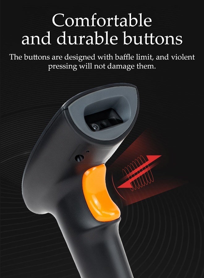 DUNISO Wireless 2D QR Barcode Scanner,Wired Handheld Bar with Foldable Stand,Wired Automatic Bar Code Scanner,Plug and Play,Comfortable and Durable,for Laptops, Computers, Cashier, POS - Image 3